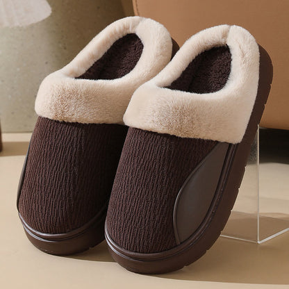 Plusock Plus Size Thick Soled Slippers - Coffee - EU45-46(US11-12) - image 10