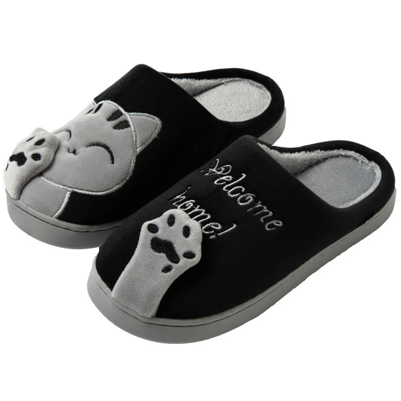Plusock Plus Size 3D Cartoon Cat Slippers - Black - EU43-44(US9-10) - image 15