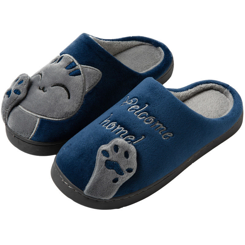 Plusock Plus Size 3D Cartoon Cat Slippers - Navy Blue - EU43-44(US9-10) - image 14