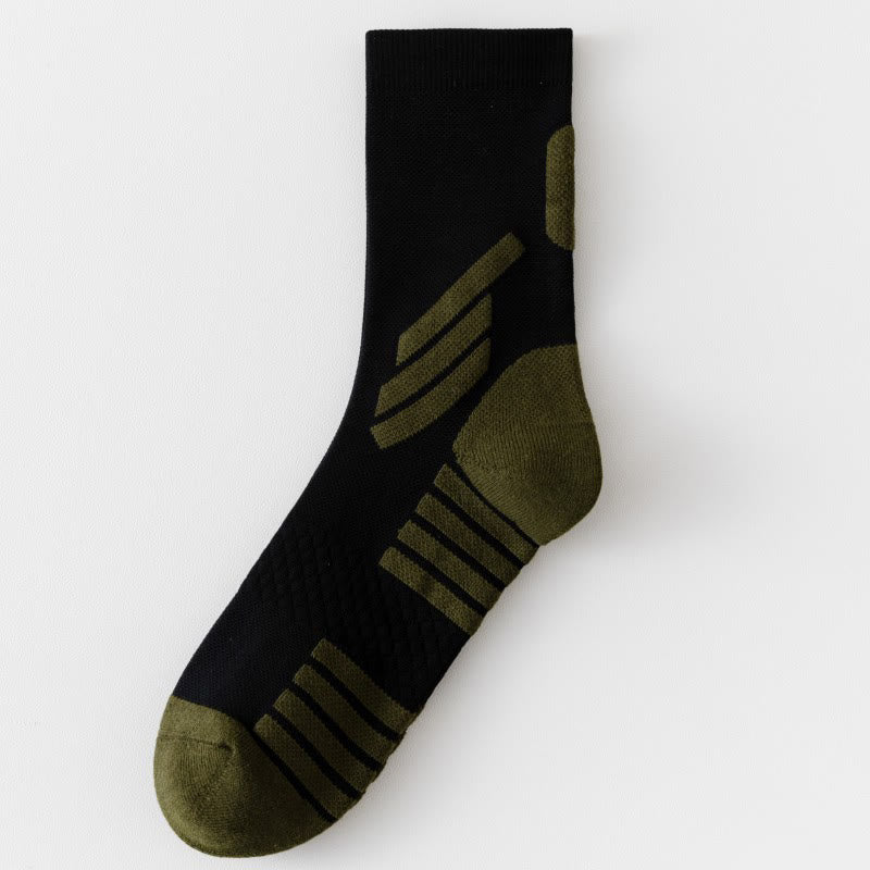 Plus Size Basketball Quarter Compression Socks(5 Pairs) - Black - EU39-45(US6-11) - image 7