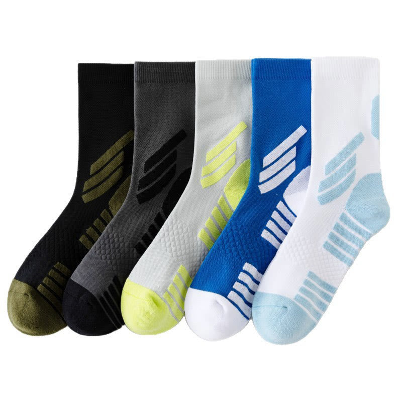 Plusock Plus Size Basketball Quarter Compression Socks(5 Pairs) - Multicolor - EU39-45(US6-11) - image 12