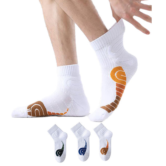 Plus Size Tennis Ankle Compression Socks(3 Pairs) - Multicolor - EU38-44(US5-10) - image 0