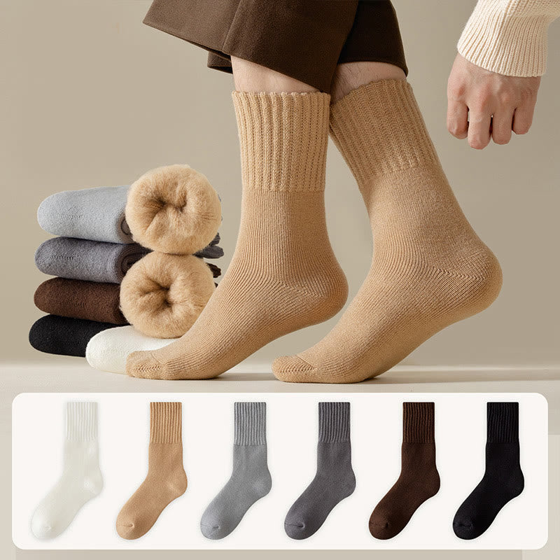 Plusock Plus Size Cozy Fleece Quarter Socks(6 Pairs) - Multicolor - EU39-44(US6-10) - image 0