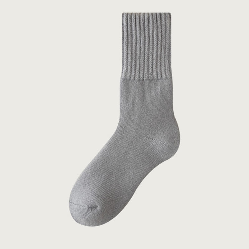Plusock Plus Size Cozy Fleece Quarter Socks(6 Pairs) - Light Gray - EU39-44(US6-10) - image 13
