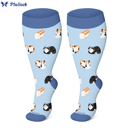 Plusock Plus Size Cats Dogs Ducks Compression Socks(3 Pairs) - image 3
