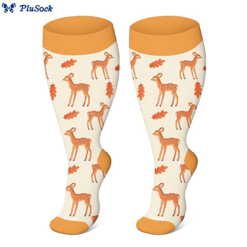 Plusock Plus Size Squirrel Deer Fox Compression Socks(3 Pairs) - image 2