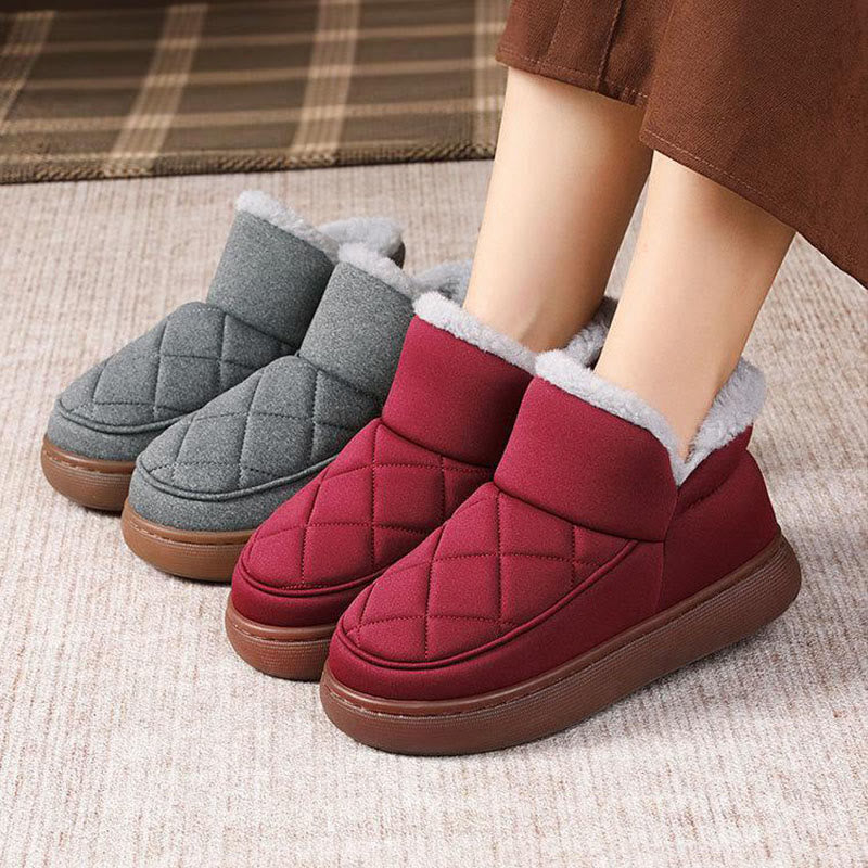 Plusock Plus Size Plush Grid Slippers - image 0