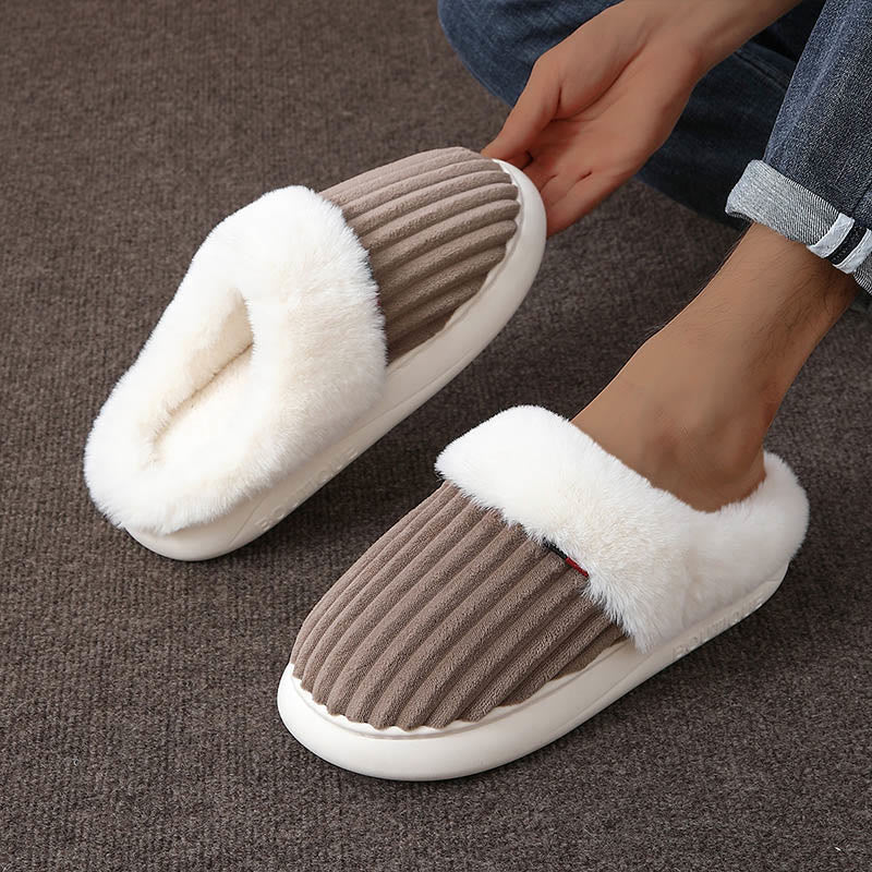 Plusock Plus Size White Plush Slippers - image 2