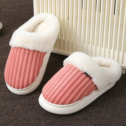 Plusock Plus Size White Plush Slippers - Pink - EU46-47(US8-9) - image 9