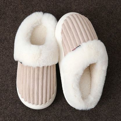 Plusock Plus Size White Plush Slippers - Khaki - EU46-47(US8-9) - image 11