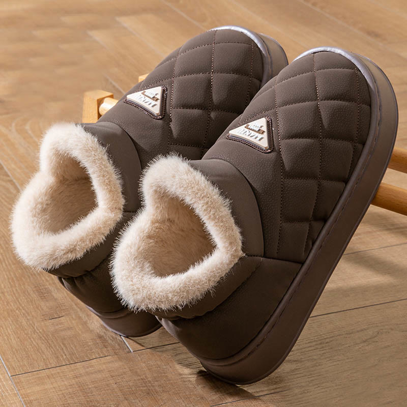 Plus Size Cozy Minimalist Slippers - Coffee - EU45-46(US11-12) - image 6