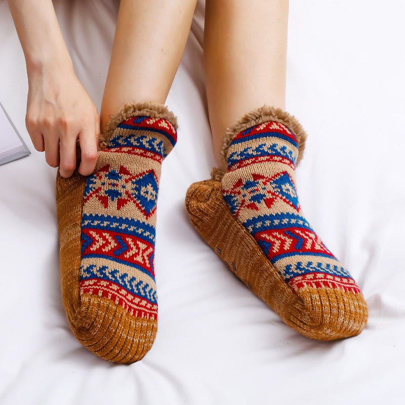 Plus Size Diamond Pattern Slipper Socks - image 1