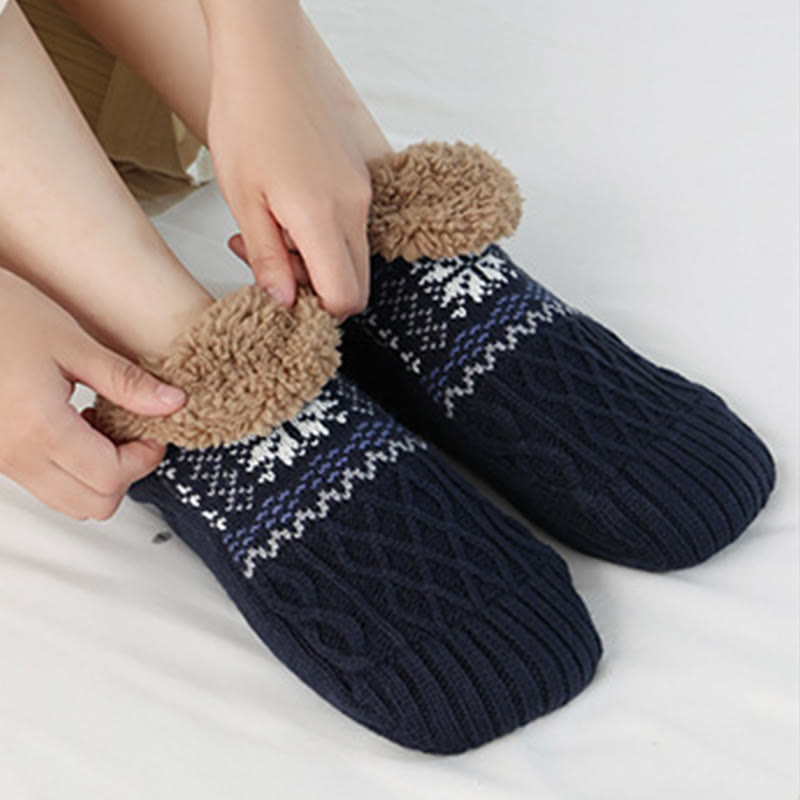 Plusock Plus Size Snowflake Slipper Socks - image 2