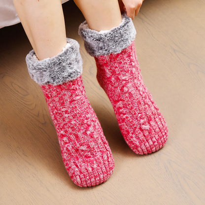 Plusock Plus Size Fleece Sock Cuffs Slipper Socks - image 5