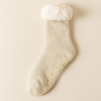 Plusock Plus Size Elastic Solid Color Slipper Socks - Khaki - EU39-43(US6-9) - image 10