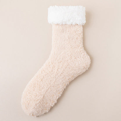 Plusock Plus Size Skin Friendly Feel Slipper Socks - Khaki - EU39-43(US6-9) - image 11