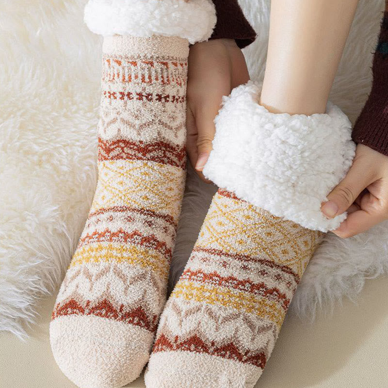 Plusock Plus Size Ethnic Style Slipper Socks - image 3