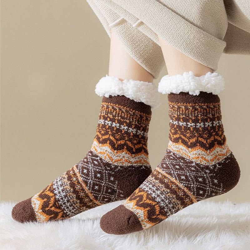 Plusock Plus Size Ethnic Style Slipper Socks - image 5
