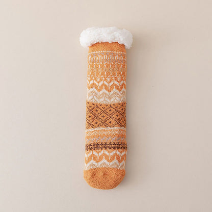 Plusock Plus Size Ethnic Style Slipper Socks - Orange - EU36-41(US3-7.5) - image 14