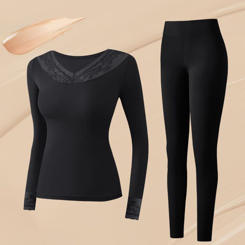 Camellia Fragrance Infused Base Layer Top - Black - XL - A Set - image 11