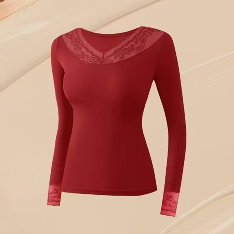 Camellia Fragrance Infused Base Layer Top - Red - XL - Top - image 9