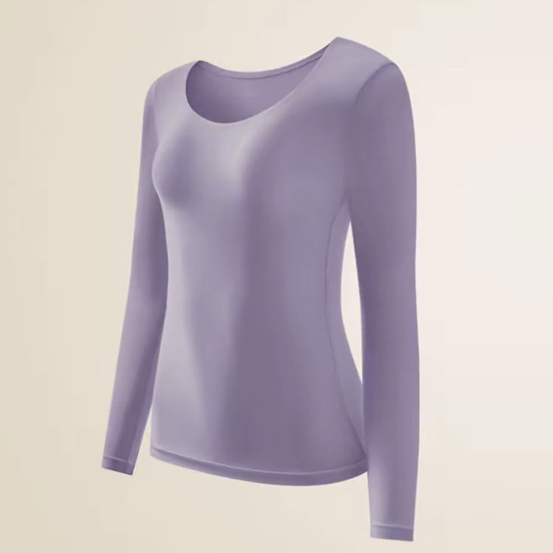 Camellia Essence Warming Base Layer Top - Purple - XL - Top - image 13