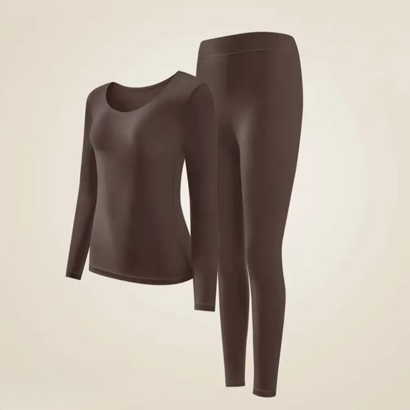 Camellia Essence Warming Base Layer Top - Brown - XL - A Set - image 17