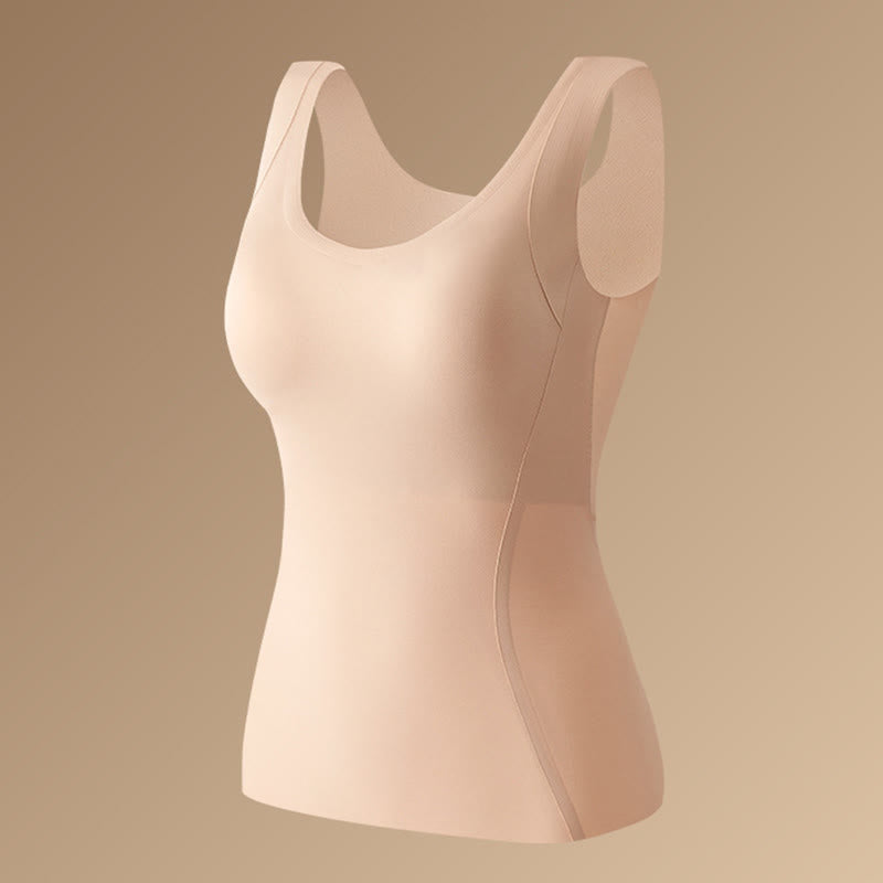 Plusock Plus Size Natural Camellia Aroma Base Layer Vest - Nude - 2XL - image 12