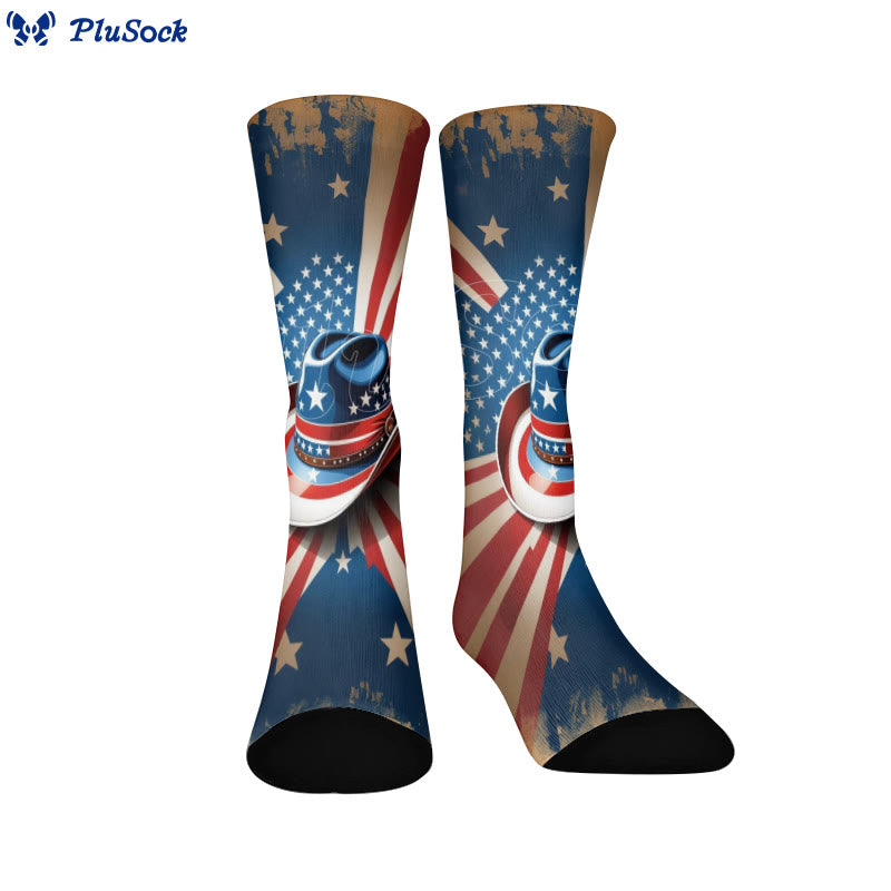 Butterfly American Flag Quarter Socks - C - EU37-44(US4-10) - image 3
