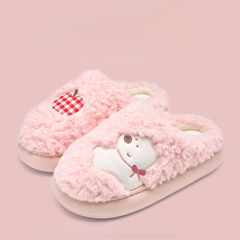 Plusock Plus Size Plush Puppy Slippers - Pink - EU44-45(US10-11) - image 9