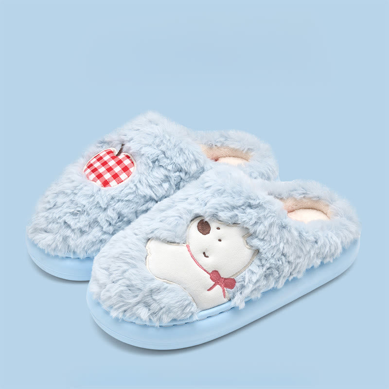 Plus Size Plush Puppy Slippers - Blue - EU44-45(US10-11) - image 11