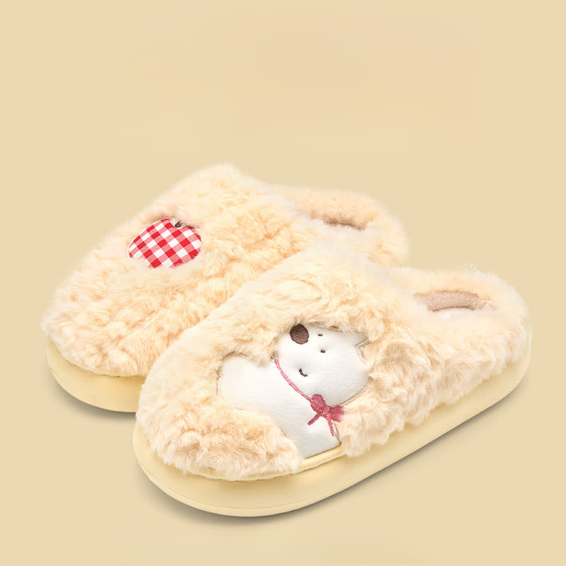 Plus Size Plush Puppy Slippers - Yellow - EU44-45(US10-11) - image 10