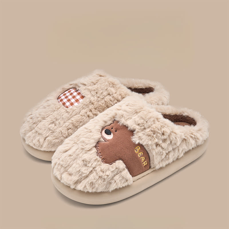 Plus Size Plush Puppy Slippers - Coffee - EU44-45(US10-11) - image 8