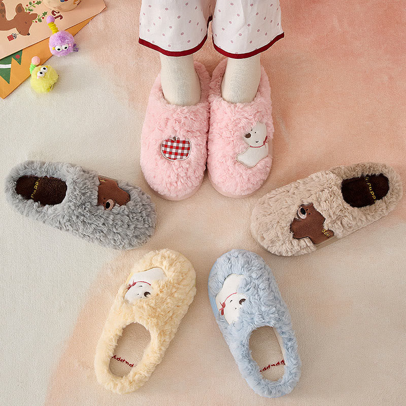 Plusock Plus Size Plush Puppy Slippers - image 0