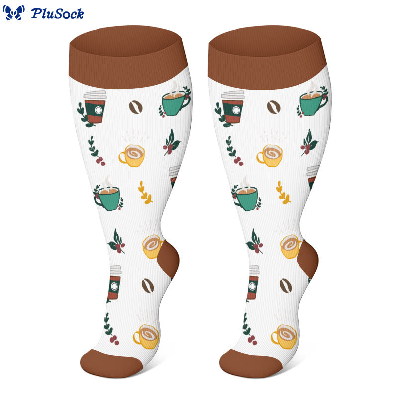 Plus Size Coffee Series Compression Socks - image 3