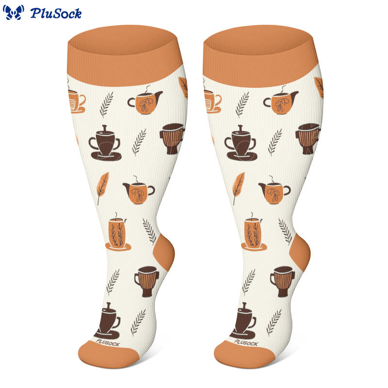 Plus Size Coffee Series Compression Socks - image 3