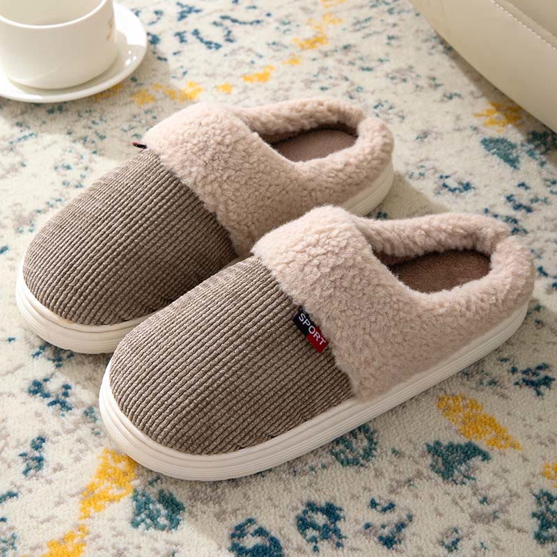 Plus Size Thick Fleece Lining Slippers - Coffee - EU46-47(US11-12) - image 10