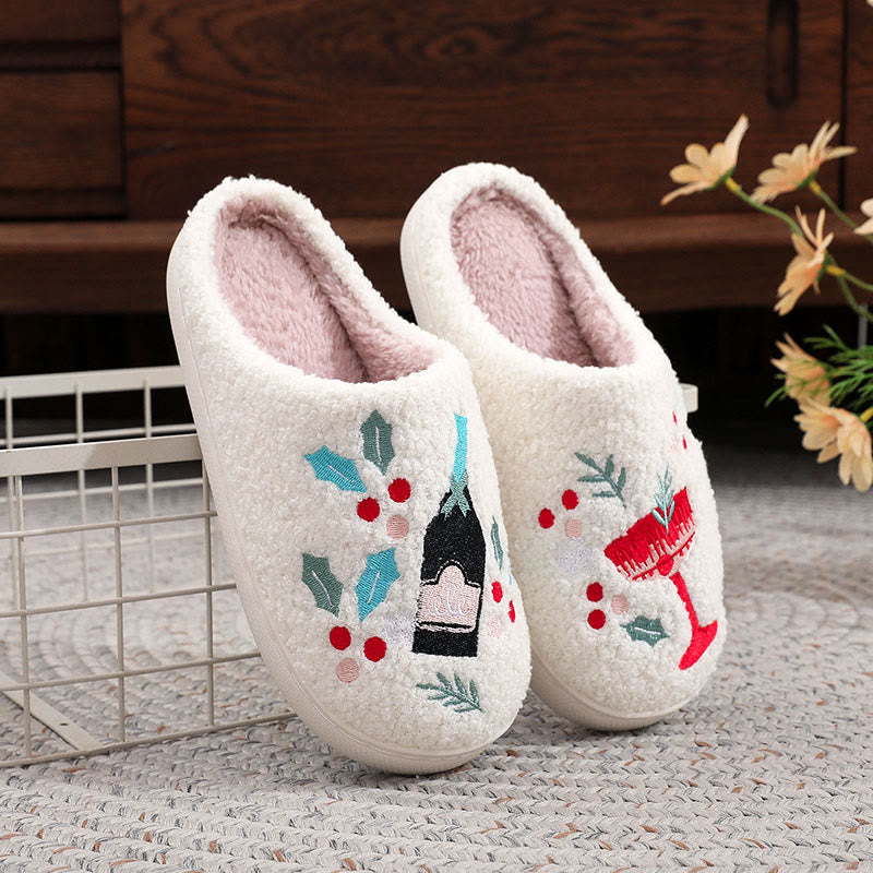 Plus Size Berry Wine Glass Slippers - White - EU44-45(US10-11) - image 2