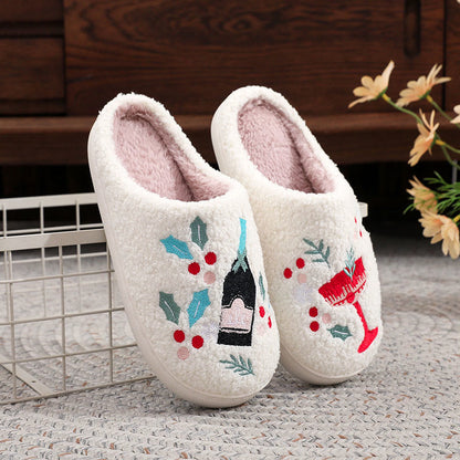 Plusock Plus Size Berry Wine Glass Slippers - White - EU44-45(US10-11) - image 2