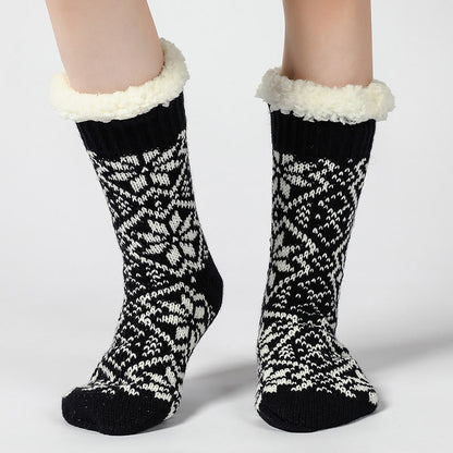 Christmas Snowflakes Slipper Socks - Black - EU37-40(US4-7) - image 3