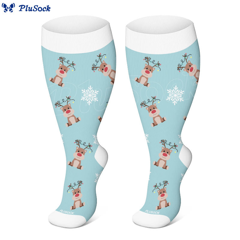 Plus Size Snowman Elk Gingerbread Man Compression Socks - image 2