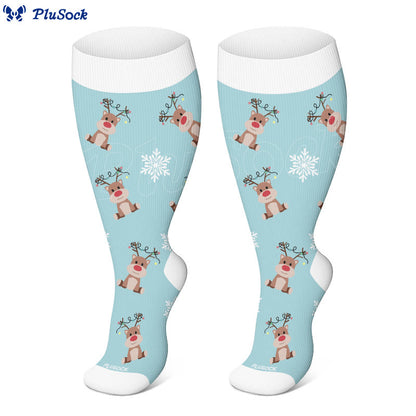 Plus Size Snowman Elk Gingerbread Man Compression Socks - image 2