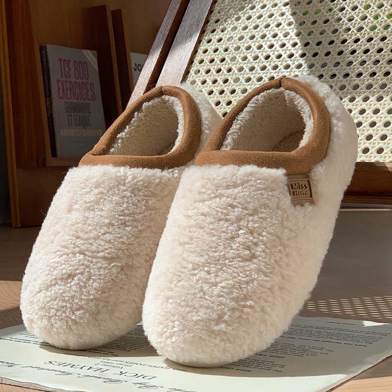 Plus Size Soft Sole Winter Slippers - White - EU46-47(US11-12) - image 9