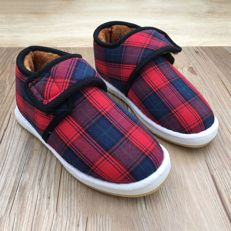 Plus Size Big Red Plaid Slippers - image 3