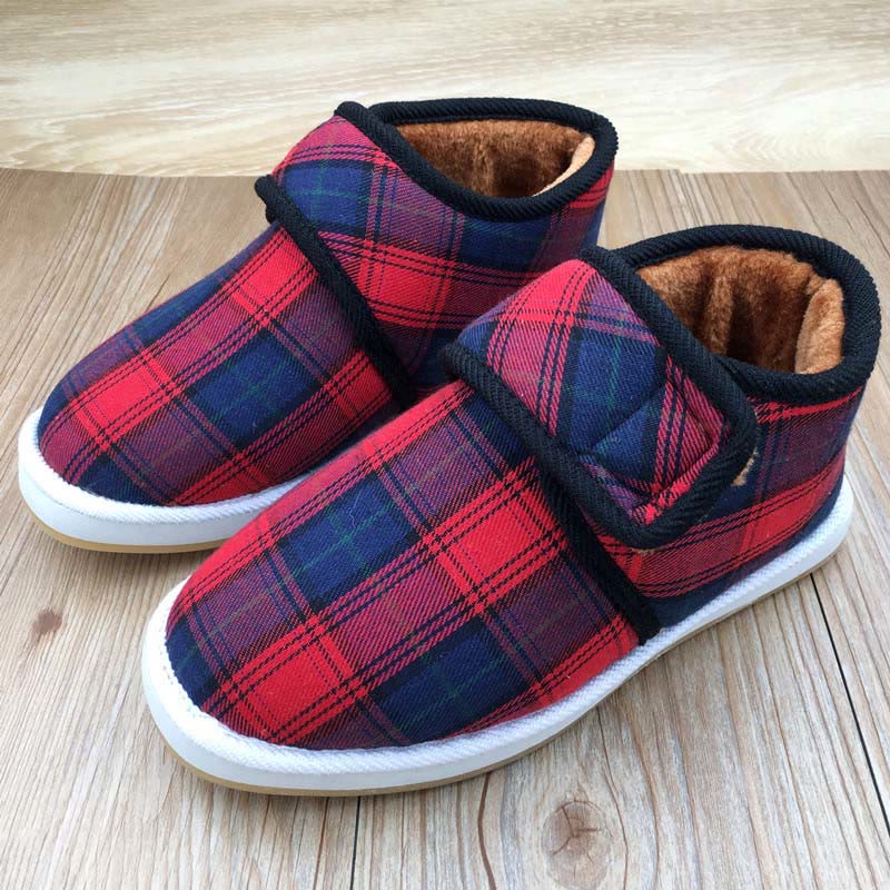Plus Size Big Red Plaid Slippers - Red - EU42(US7.5) - image 0