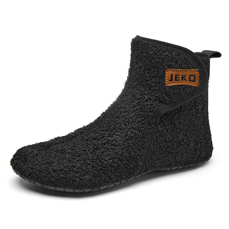 Plus Size Solid Color Velcro Slippers - Black - EU42-43(US8.5-9) - image 9