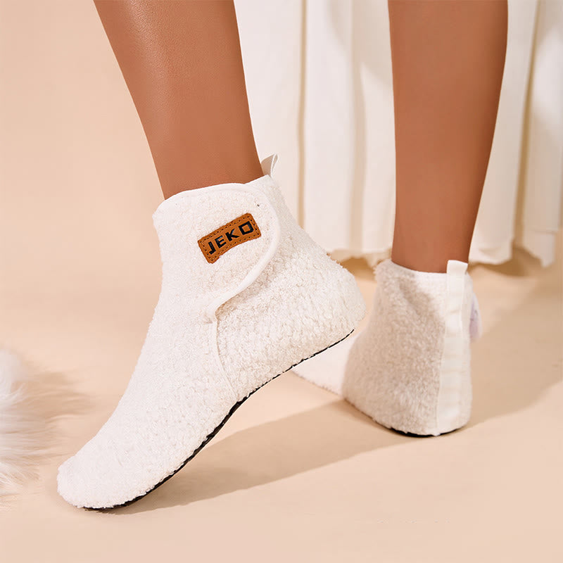 Plus Size Solid Color Velcro Slippers - image 1