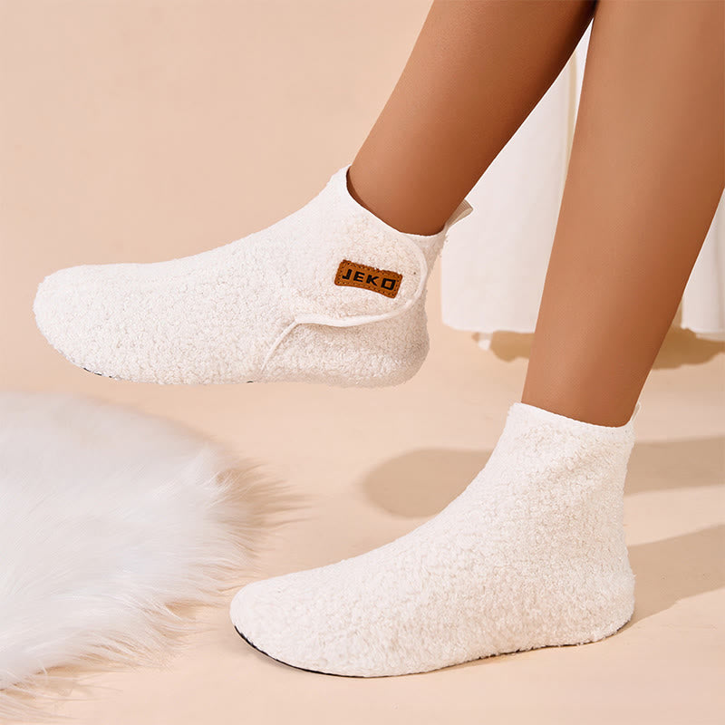 Plus Size Solid Color Velcro Slippers - image 2