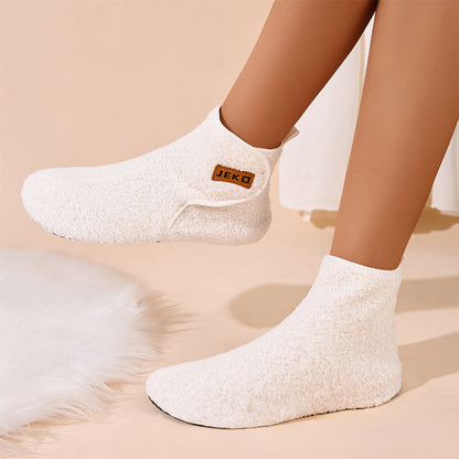 Plus Size Solid Color Velcro Slippers - image 2