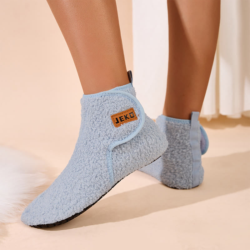 Plus Size Solid Color Velcro Slippers - image 4